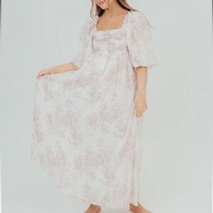 Maxi Dress with Pleats & Bow Detail